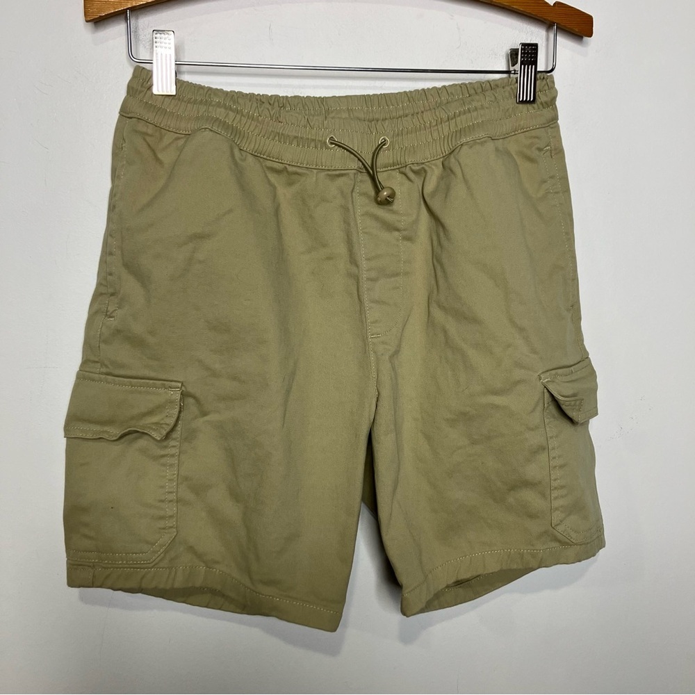 ASOS khaki pull on cargo shorts casual trendy preppy‎ neutral mens size small